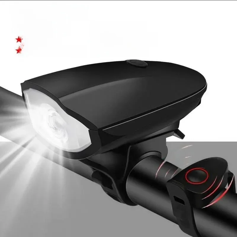 AliExpress Black Bicycle Light USB Led Waterproof With Horn Mountain Bike Dark Night Outdoor Riding Headlight