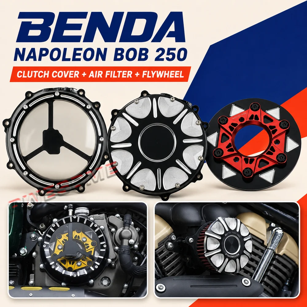 For Fit BENDA NAPOLEON BOB 250 Clear Clutch Cover Air Filter Decorative Cover Clutch Flywheel