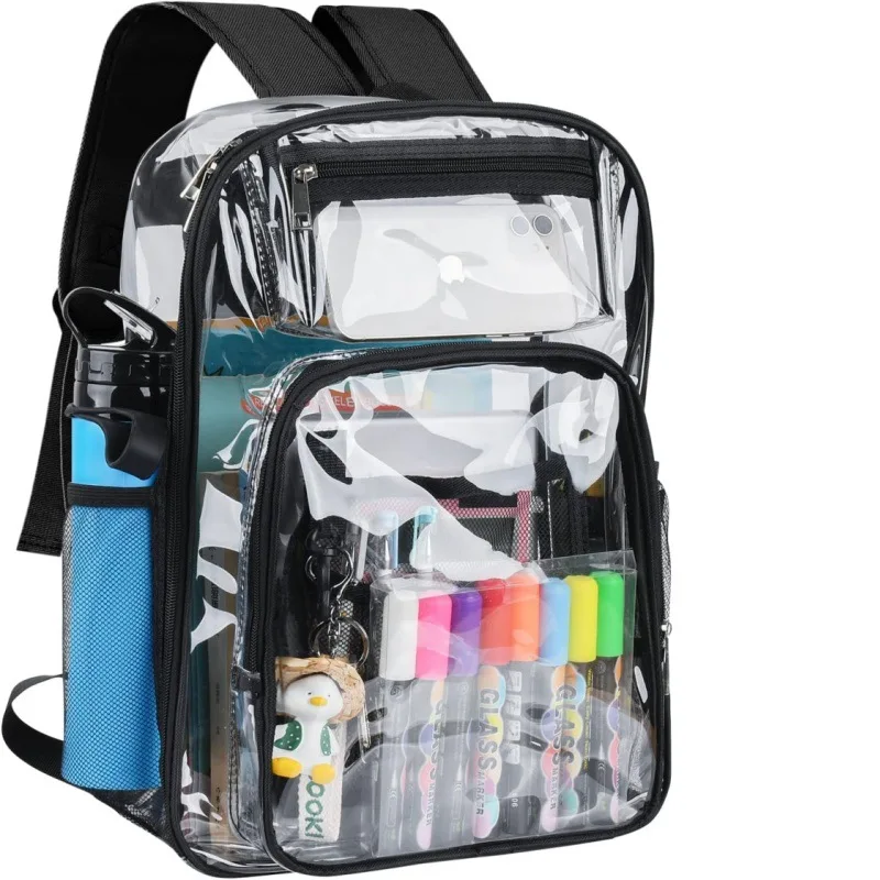 Backpack Waterproof Transparent School Bag Girl Large Capacity Backpack Solid Clear Backpack Men Fashion Transparent Plastic Bag