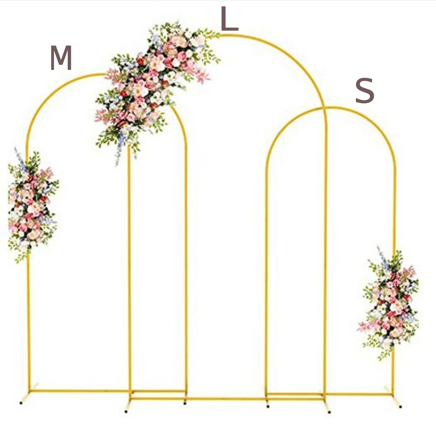 Marco De Arco De Puerta Dorado Para Flores Y Telón De Fondo