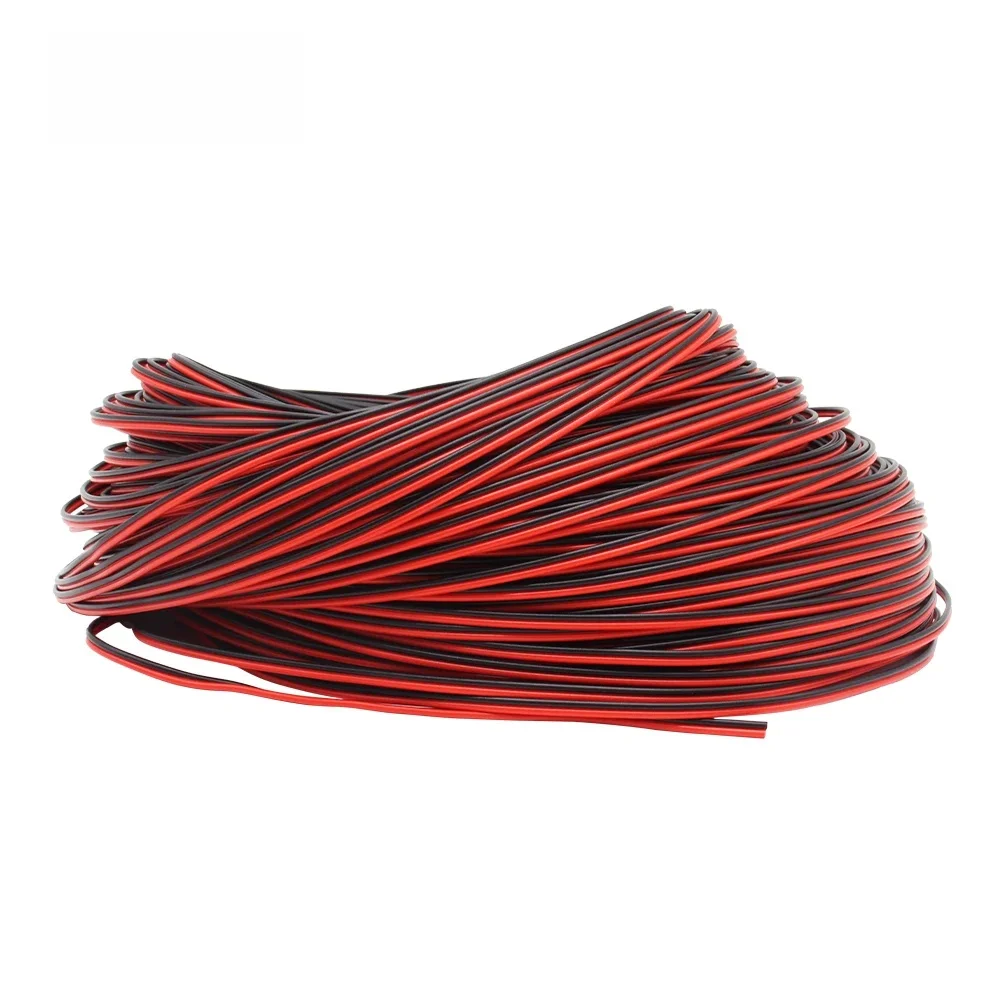 2PIN 22AWG 5M 10M 20M Przewód elektryczny Czerwony Czarny Przedłużacz do 12V 24V 2835 5050 Jednokolorowy pasek świetlny COB — 2
