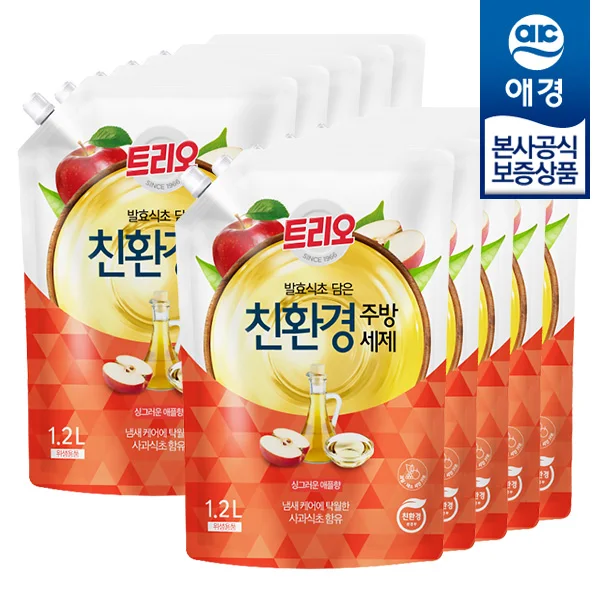 [Aekyung] The trio-dipped kitchen wash fermented vinegar Apple Refillable 1.2L x 10 pieces