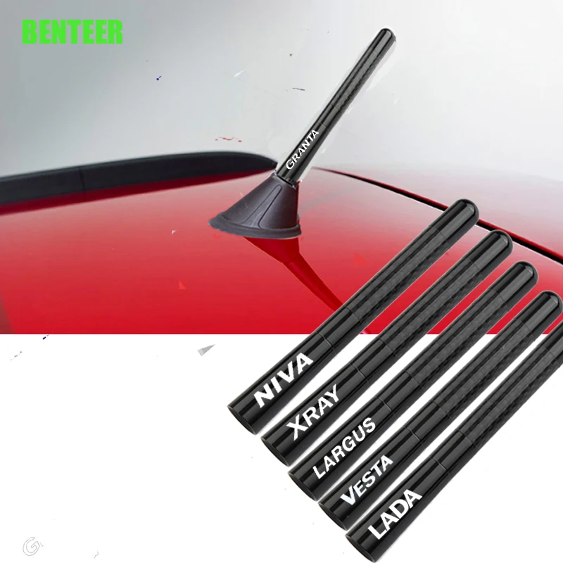 4.7 Inch Carbon Fiber Car Antenna Sticekr For Lada Vesta Xray Largus Granta NIVA