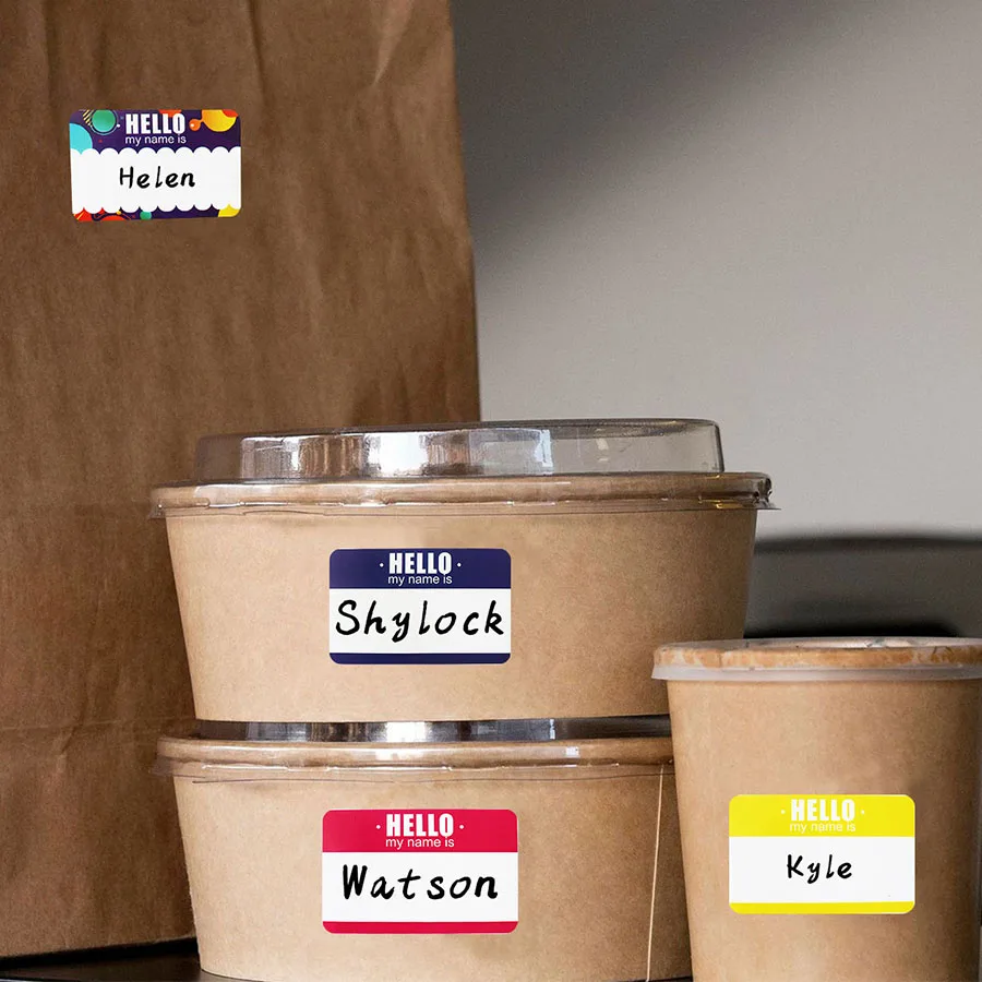 250 pcs Large colorful Name Labels, Big Writable Self-Adhesive Marking stickers, Decorative Stationery