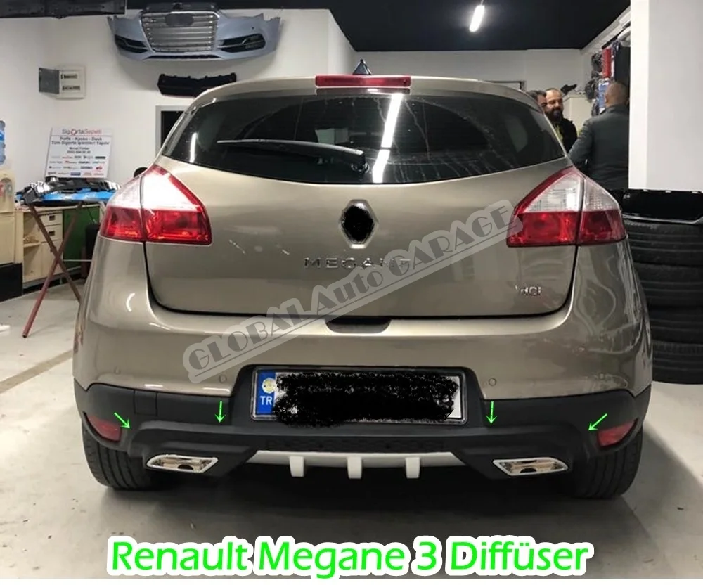 

For Renault Megane 3 Hatchback 2009 2010 2011 2012 2013 2014 2015 2016 Diffuser Rear Bumper Extension Attachment Car Universal