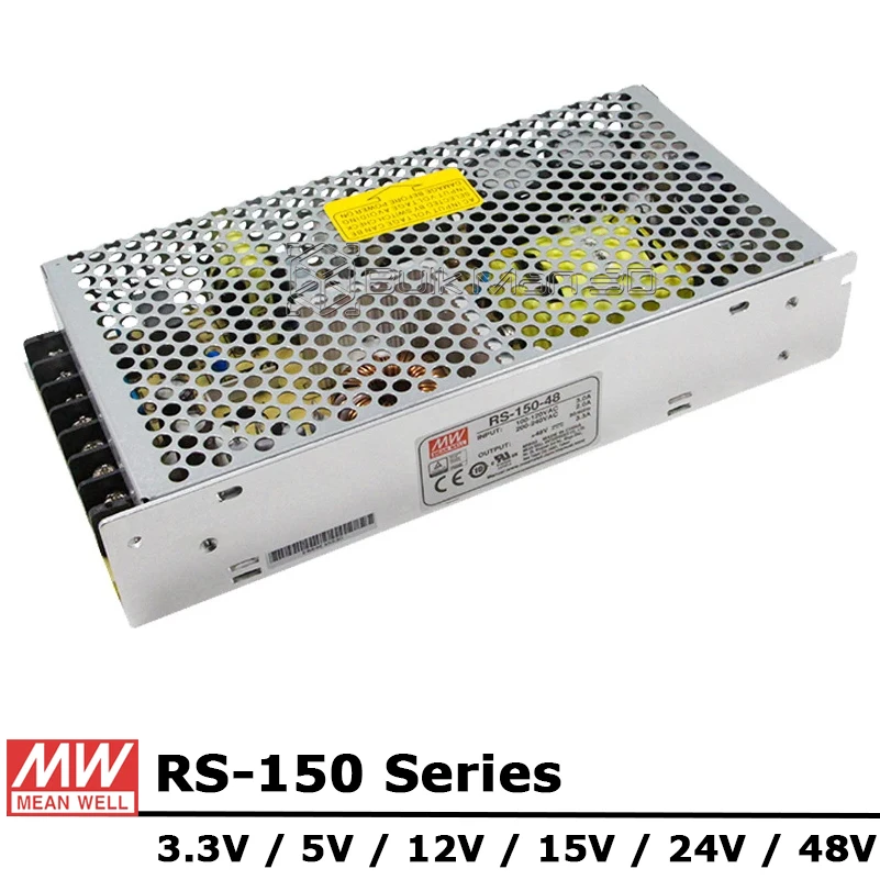 

Mean Well RS-150 Series AC/DC 150W 3.3V 5V 12V 15V 24V 48V Single Output Switching Power Supply Unit