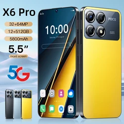 2025 Original X6 Pro Smartphone 5.5inch Global Version 12+512GB Snapdragon 8 gen3 Android14 32+64MP 4G/5G Cellphone Mobile Phone