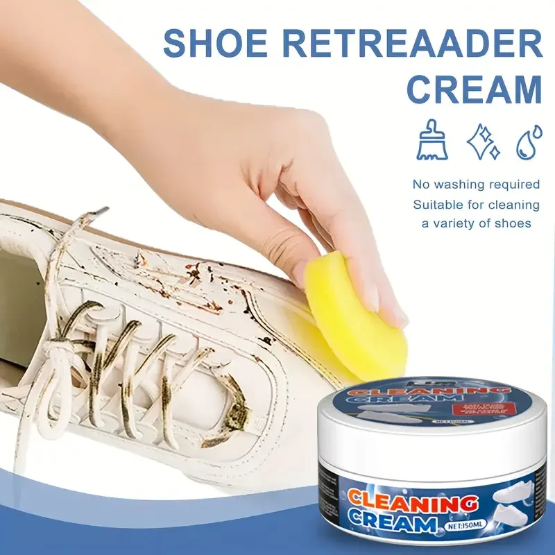

Универсальное средство для чистки обуви - 150 г, быстрое протирание для белых кроссовок, не требуе ополаскивания, восстановление и обслуживание чистки.