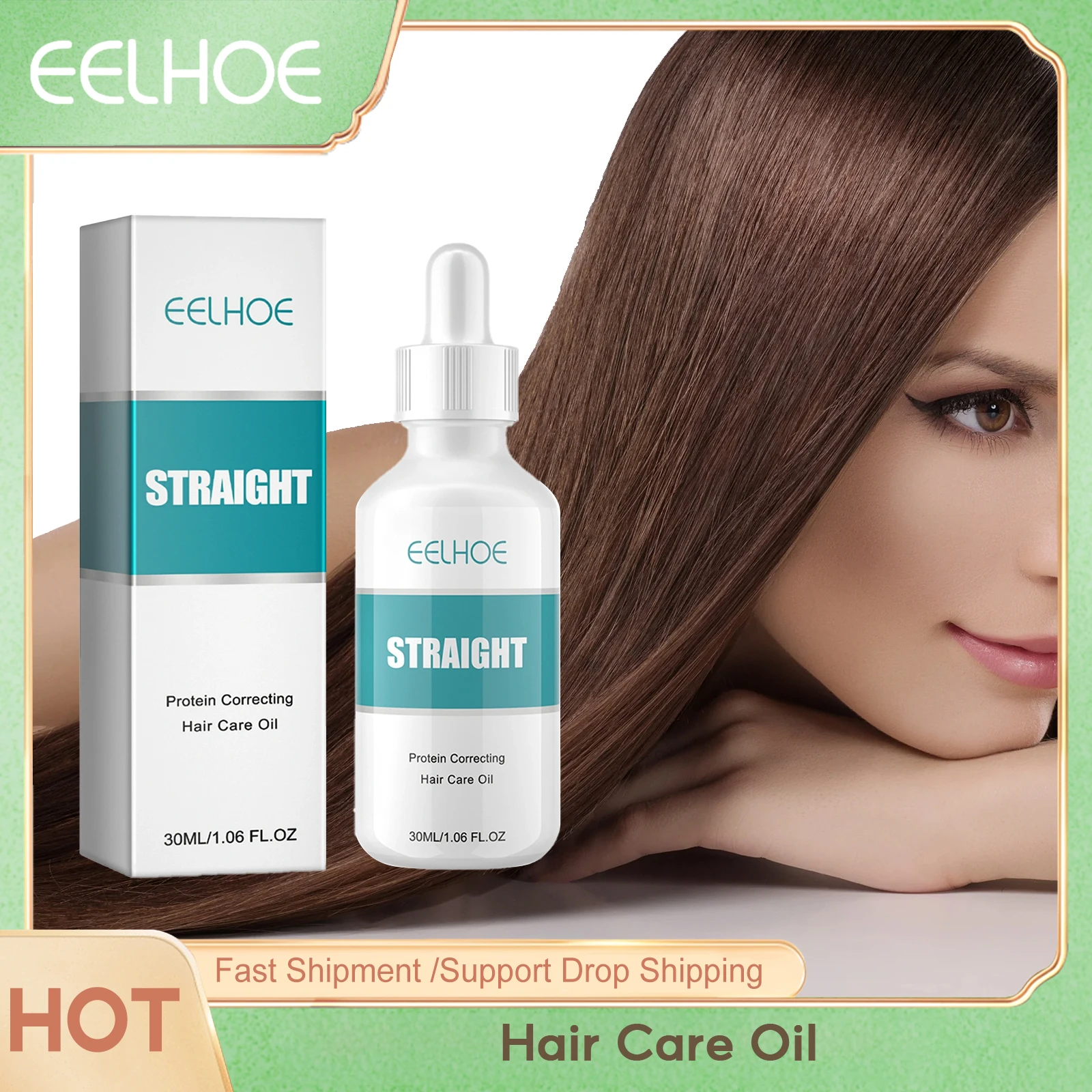 EELHOE Hair Serum Protein Hair Straightening Anti Frizz Keratin Therapy Repair Smoothing Treatment Strengthening Silky Hair Oil