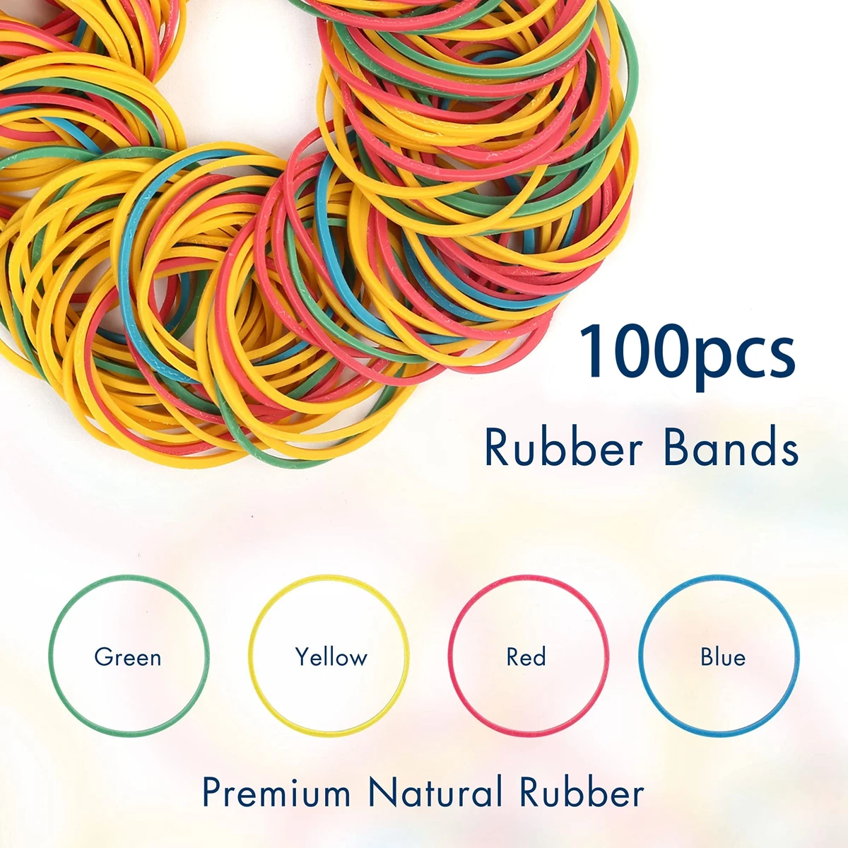 100PCS Multicolor Rubber Bands Elastic Durable Stretchy Colorful Rubber Bands for Tie Dye Office Supplies