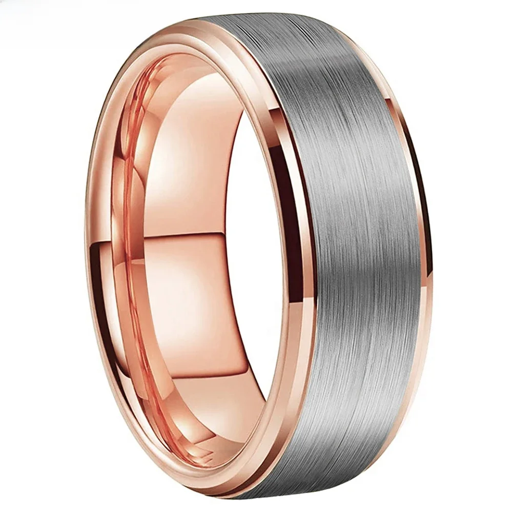 ITungsten 6mm 8mm mężczyźni kobiety bestseller pierścionek wolframowy zaręczynowy obrączka modna biżuteria stopniowana skośne krawędzie wygodnego dopasowania — zdjęcie 2