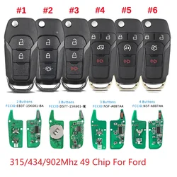 Smart Control Flip Remoto Car Key Fob, 49 Chip, 315 MHz, 434 MHz, 902MHz, Ford F150, Mondeo, Fusão, Trânsito Escolta, DS7T-15K601-BE