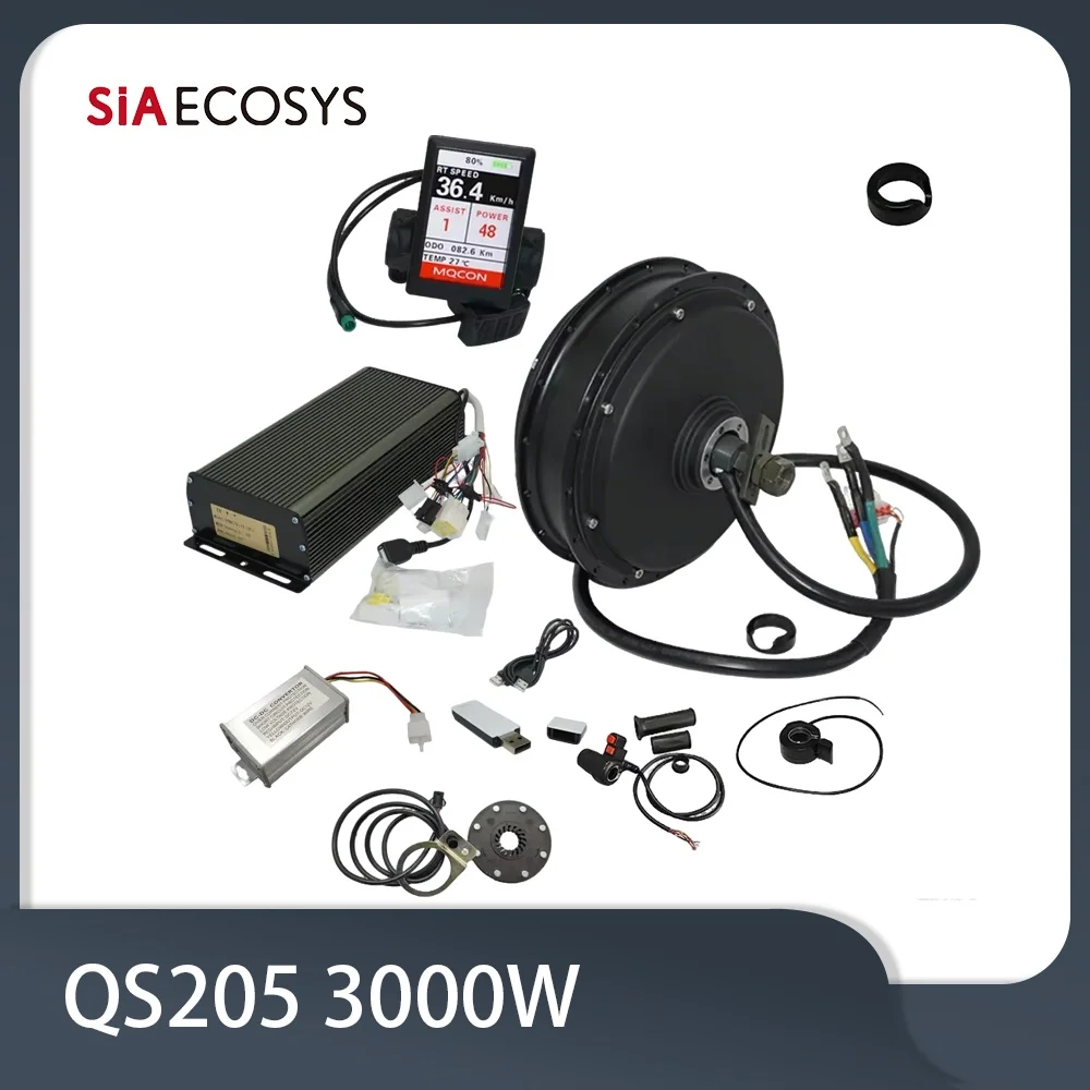 

QSMotor 3000 Вт Мощный комплект двигателя-концентратора со спицами QS205 V3TI - со спидометром TFT H6 для системы электропривода электронного мотоцикла