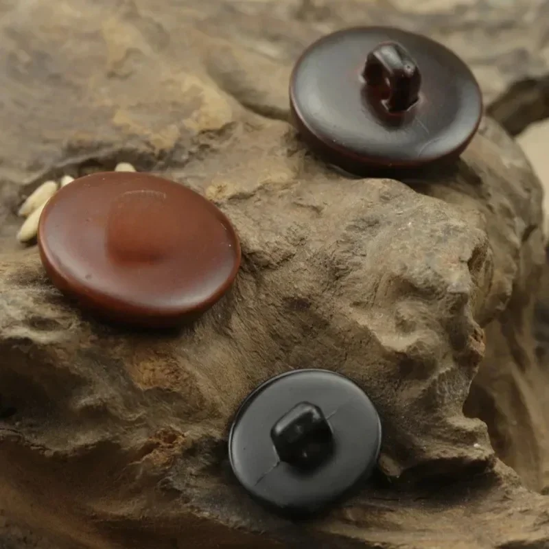 Pull de costume noir, 20 pièces, motif tortue couleur café, boutons de Cardigan en simili cuir, boutons de champignon en plastique peints par pulvérisation