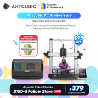 ANYCUBIC Kobra 3 Combo FDM Multi-Color 3D Printer Print in 4 to 8 Color With Max 600mm/s Printing Speed Build Size 250x250x260mm