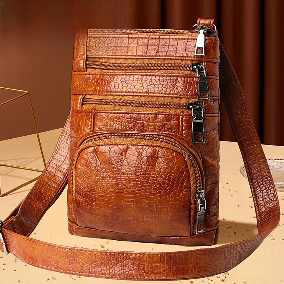 Wiele kieszeni codzienne torby na ramię damska torebka w stylu retro z klapką torebki damskie torby typu crossbody moda luksusowe Sac A Main Bolsos — zdjęcie 2
