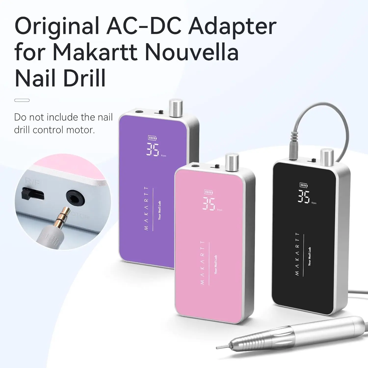 10PCS Makartt Nail Drill Handpiece for Nouvella, 35000RPM Rechargeable Electric File Machine Replacement for Manicure Art Tool
