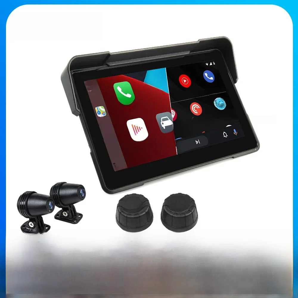 Jiuyin Draagbare 7 Inch Motorfiets Navigatie GPS Draadloze Carplay Android Automatische IPX7 Waterdichte BT Touchscreen Monitor - afbeelding 2