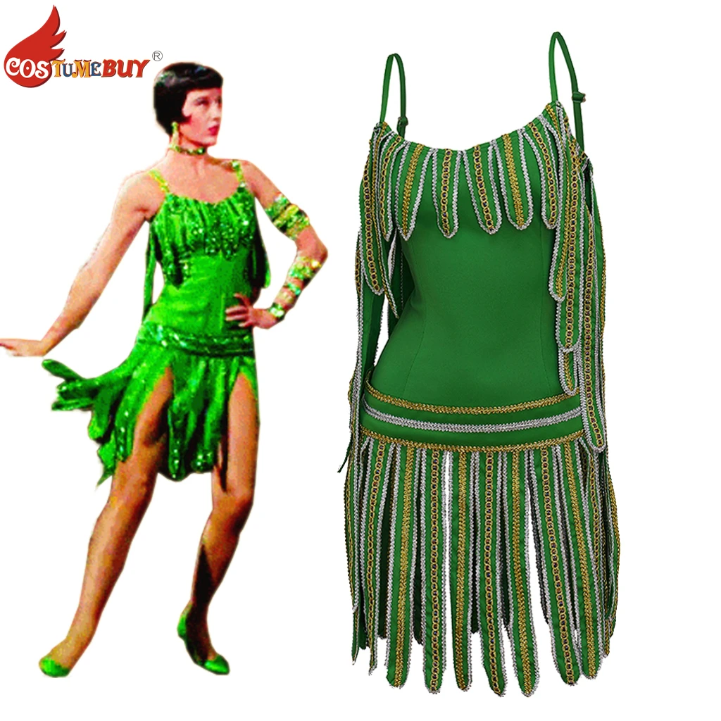 

Cyd Charisse Singing In The Rain Costume Inspired Stage Skirt Green Sexy Slip Dress Women's Dancing Mini Dresses