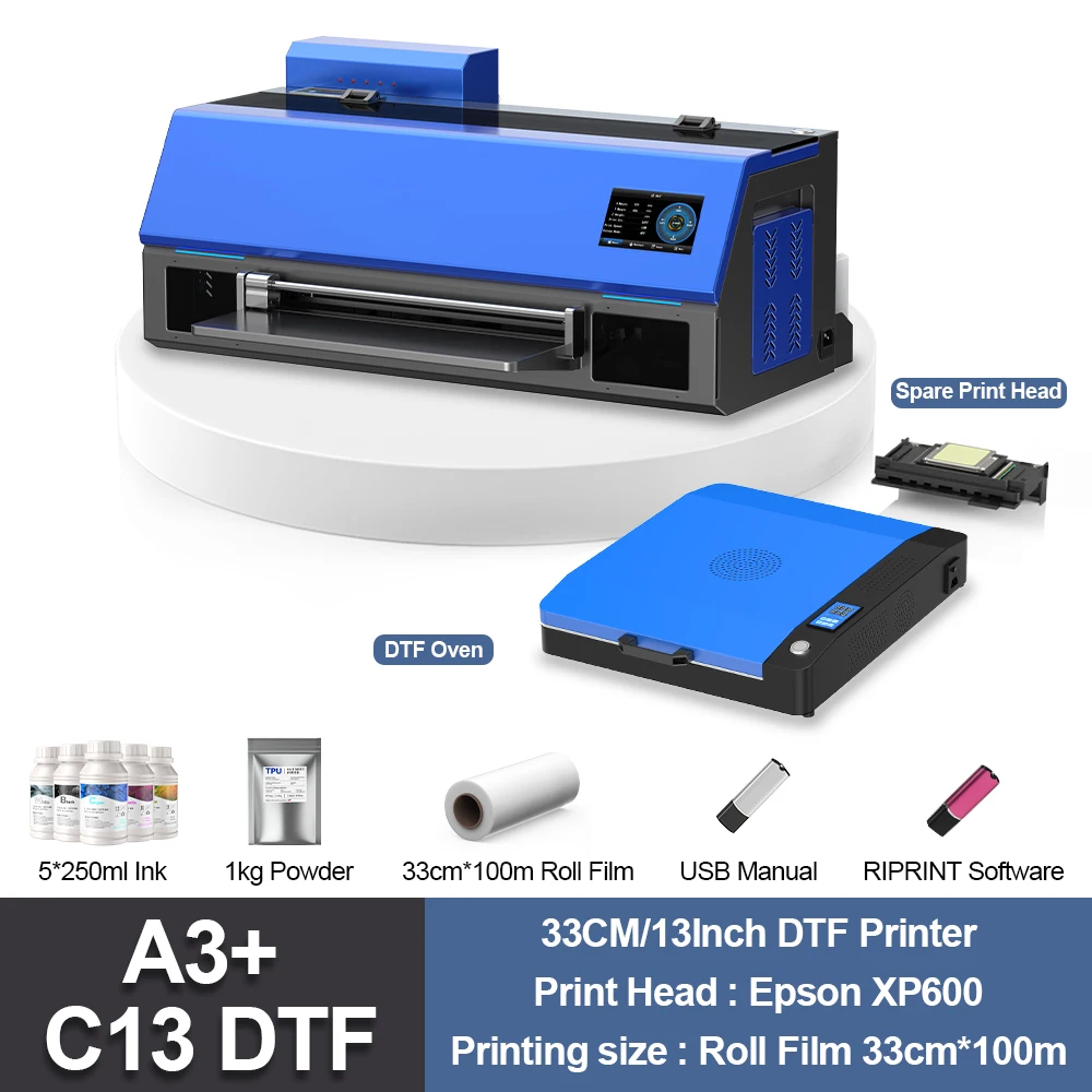 

Direct to Film A3 DTF Printer for Clothes impresora DTF for Epson XP600 13Inch DTF Printer with Shaker T-shirt Printing Machine