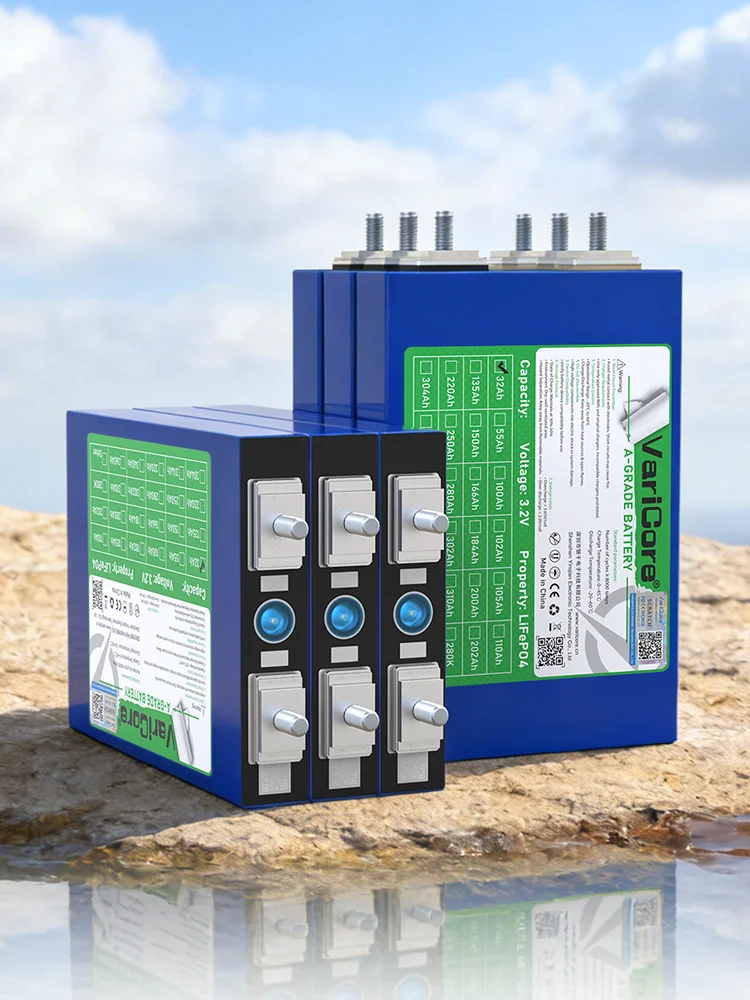 Varicore A-Grade 3.2V 32Ah LiFePO4 Lithium-Eisenphosphat-Batterie Hochleistungszellen 8000+ Tiefzyklusladungen Wiederaufladbar für Windturbinen, Solarmodule, Wohnmobile, Wohnwagen, netzunabhängige