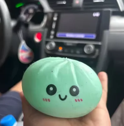 Premium PU Squishies Dumpling Bun Toy, Slow Rising Dumpling Stress Ball, Non-Toxic Stress Relief Fidget Toy for Home photo review