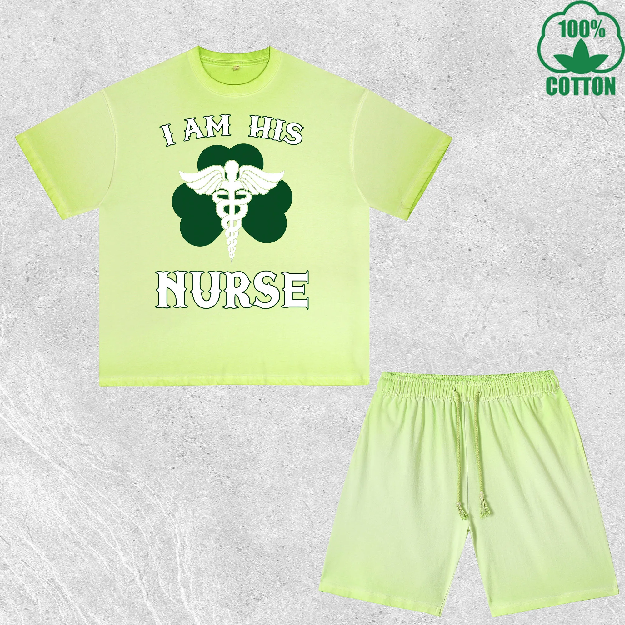 

Комплект из футболки и шорт с принтом I Am His Hurse, с эффектом потертости, разноцветный, свободный крой, модный, 100% хлопок, выгодный набор