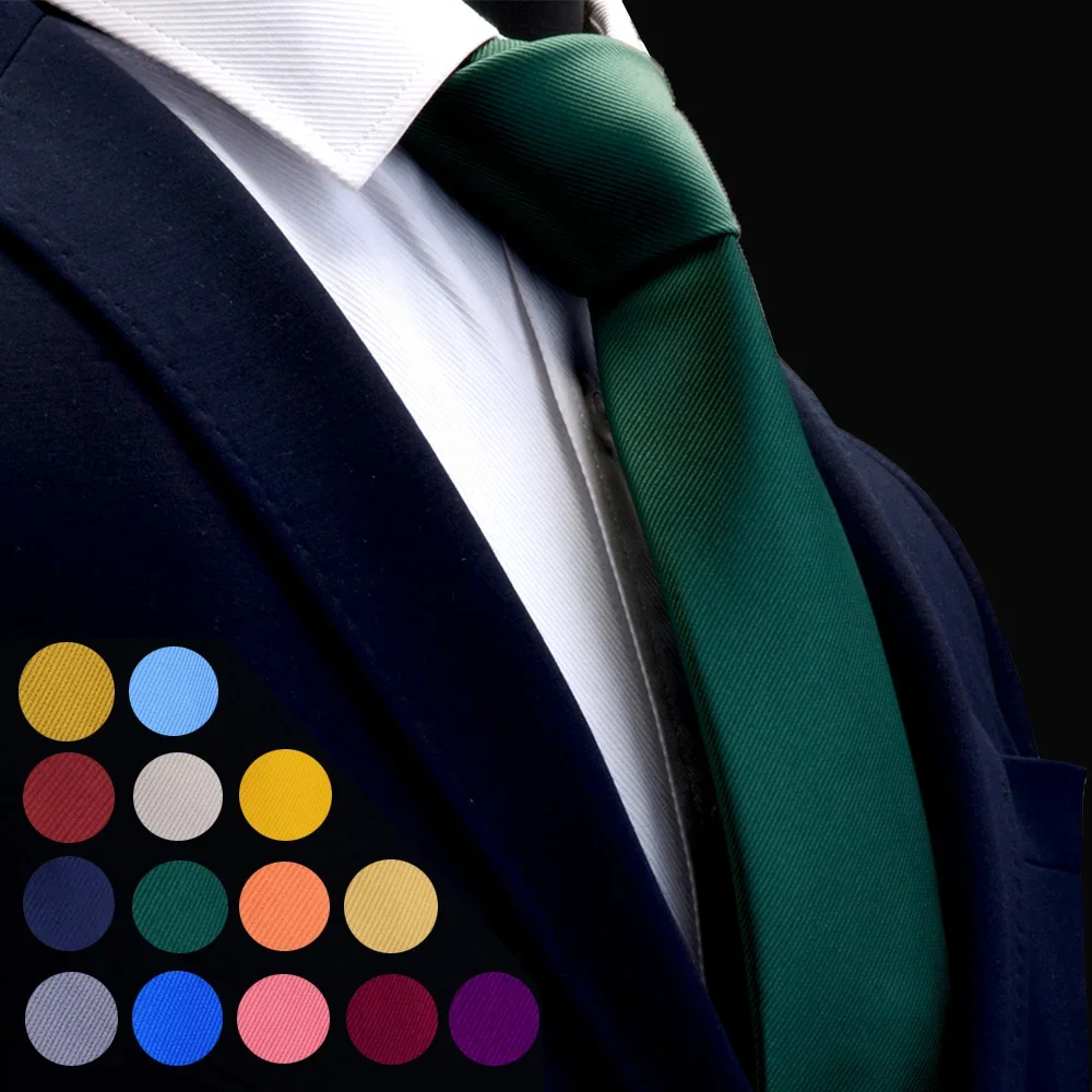 GUSLESON Kwaliteit Jacquard Geweven Zijde Effen Stropdas voor Mannen 8 cm Klassieke Effen Stropdas Rood Marine Goud Geel Stropdassen voor Bruiloft Zakelijk - afbeelding 2