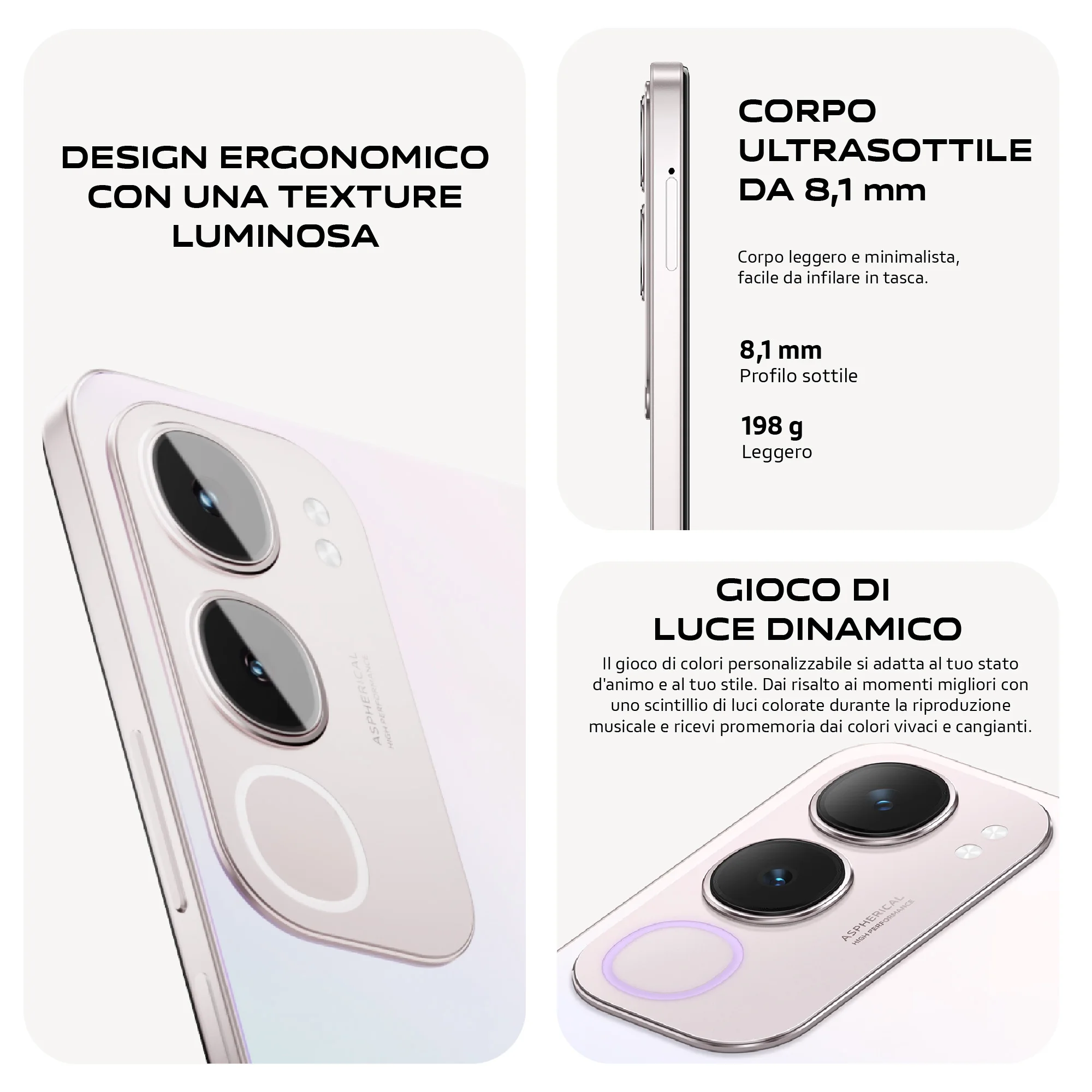 هاتف Vivo Y19s الذكي 6 + 6GB RAM 128GB ROM Camerafone 50MP AI الوضع الليلي 6.68 W شحن سريع بطارية 5150 mAh NFC ثنائي الشريحة ضوء ديناميكي، IP64 #4