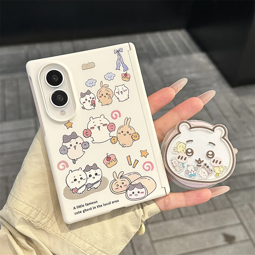 Urocze etui na telefon z motywem misia dla Samsung Galaxy Z Fold 8 z funkcją Magsafe, 3D stojakiem, łańcuszkiem, koreański styl, odporne na wstrząsy. — zdjęcie produktu 2