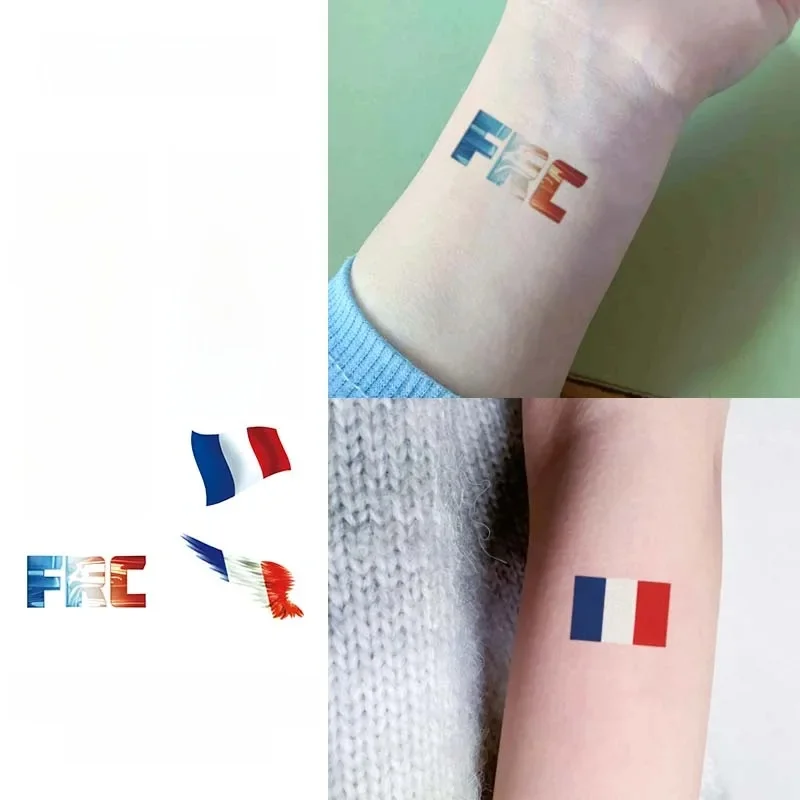 Autocollant de tatouage temporaire à sensation française, faux tatouage réaliste, imperméable et durable, non-ZE, pour hommes et femmes