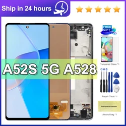 Testowany wyświetlacz A52S 6.5'' do Samsung A52s 5G A528 A528B A528M A528B/DS Wyświetlacz LCD Ekran dotykowy Digitizer Części naprawcze