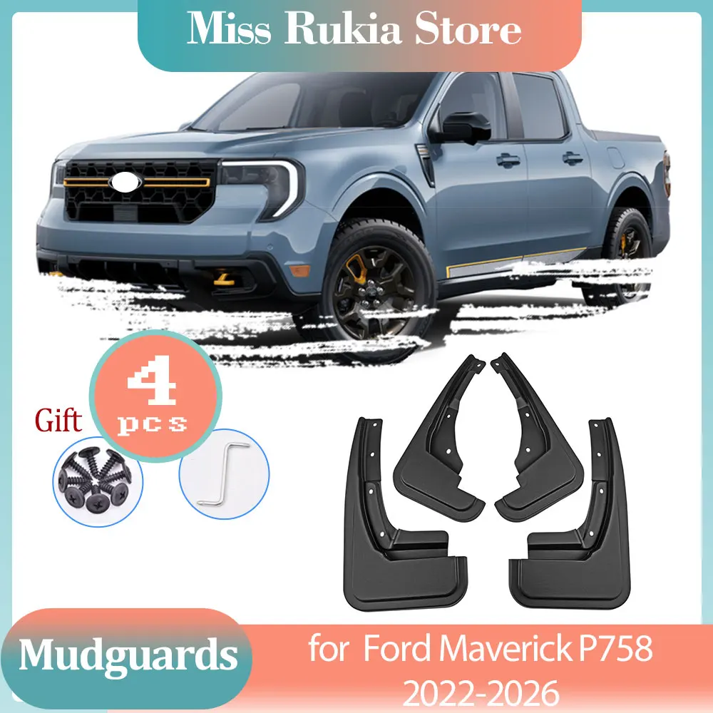 Car Mud Flaps for Ford Maverick P758 2022 2023 2024 2025 2026 Mudguards Splash Guard Fender Flare New Upgrade TPE Accessories