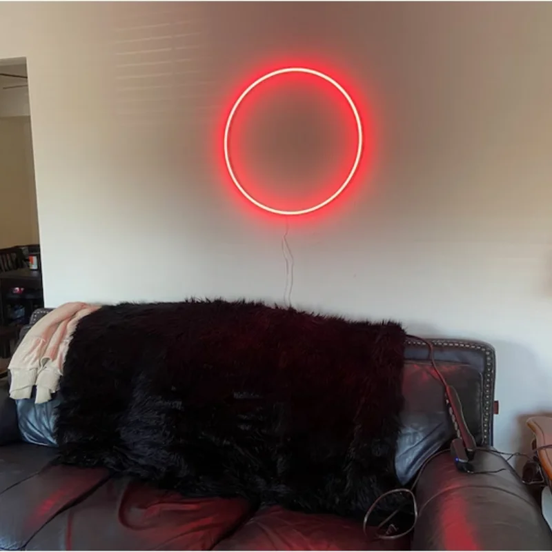 ZEN Circle Neon , geometric neon light , cyberpunk led lamp ,neon sign, wall decoration, home lighting, glow circle,