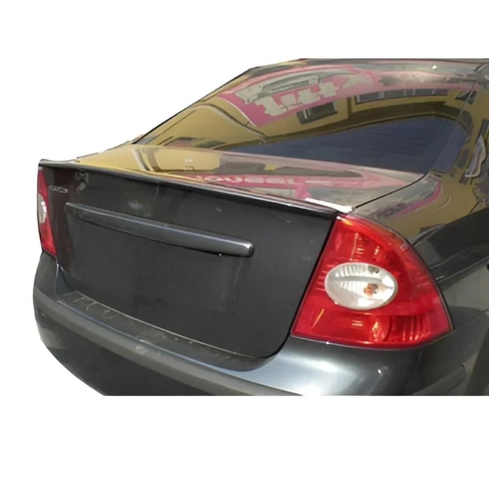 For Ford Focus 2 Sedan Glass Under Spoiler Fiber Material Rear Roof Spoiler Wing Trunk Lip Car Styling Fully Compatible Tuning