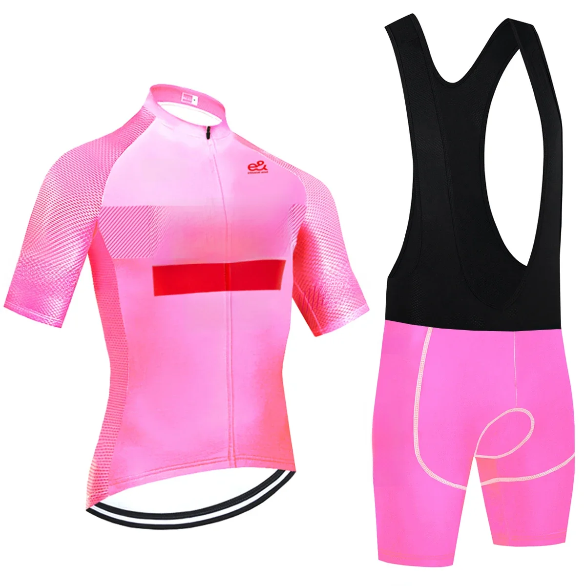 Nieuwe Italia Wielertrui Roze Uae Team Fietsshirt Shorts Set Ropa Ciclismo Mannen Vrouwen Zomer Pro Fiets Maillot Kleding - afbeelding 2