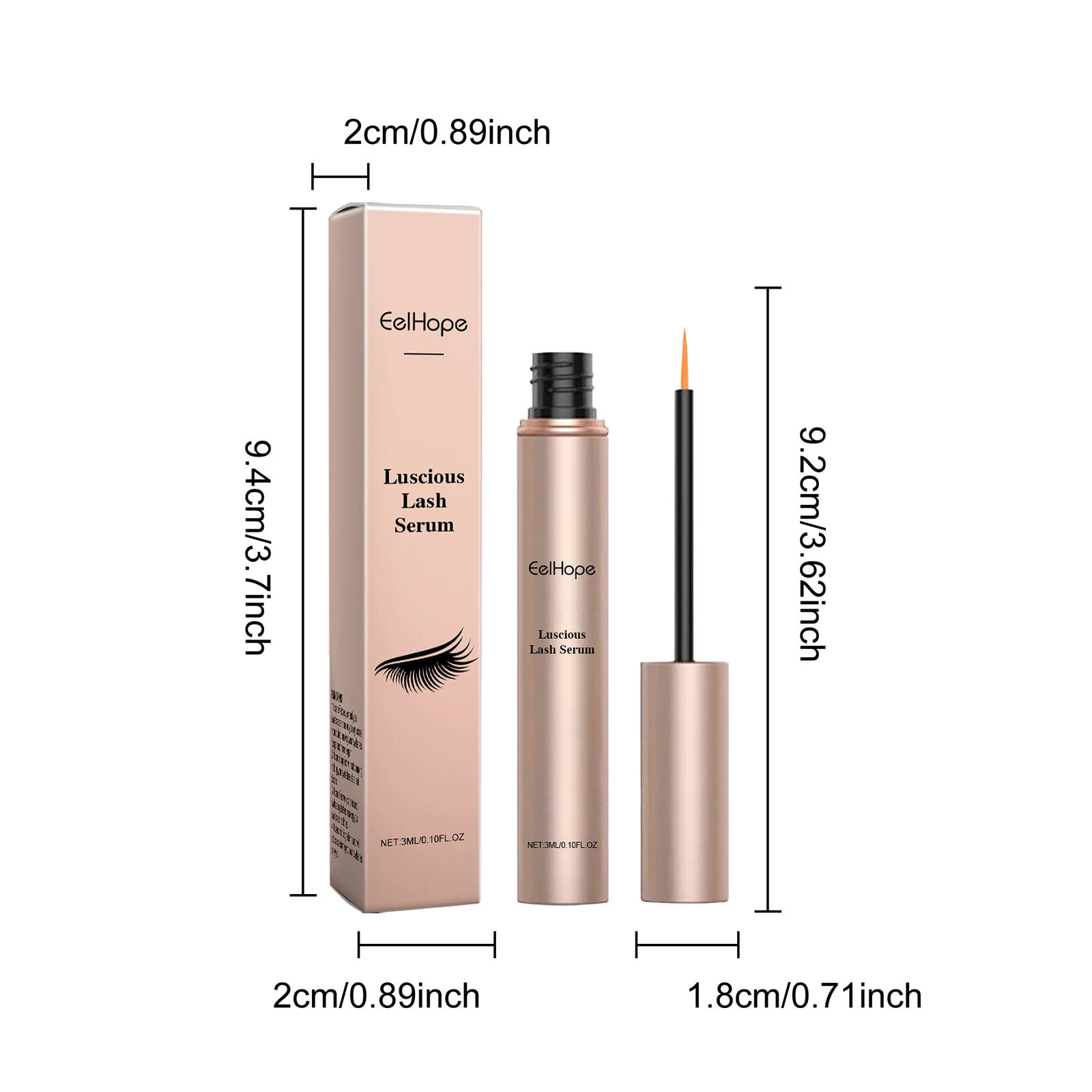 EELHOPE Wimpernpflegeserum fördert das Wimpernwachstum, Verdickung, verbessert die Zähigkeit, reduziert Bruch, wimpernpflegendes Wimpernserum