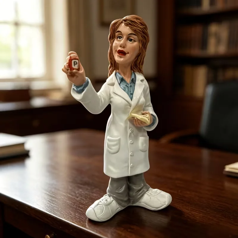 Cartoon Pharmacist Statue Resin Craft Desk Ornament