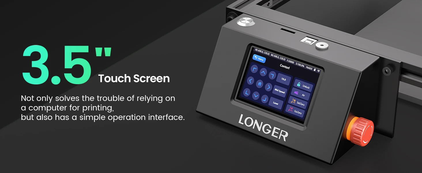 LONGER 20W 10W 5W Smart Laser Cutter & Engraver 400x400mm WiFi Touchscreen Laser Cutting Engraving Machine for Wood Acrylic Leather Metal DIY Workshop LightBurn LaserGRBL