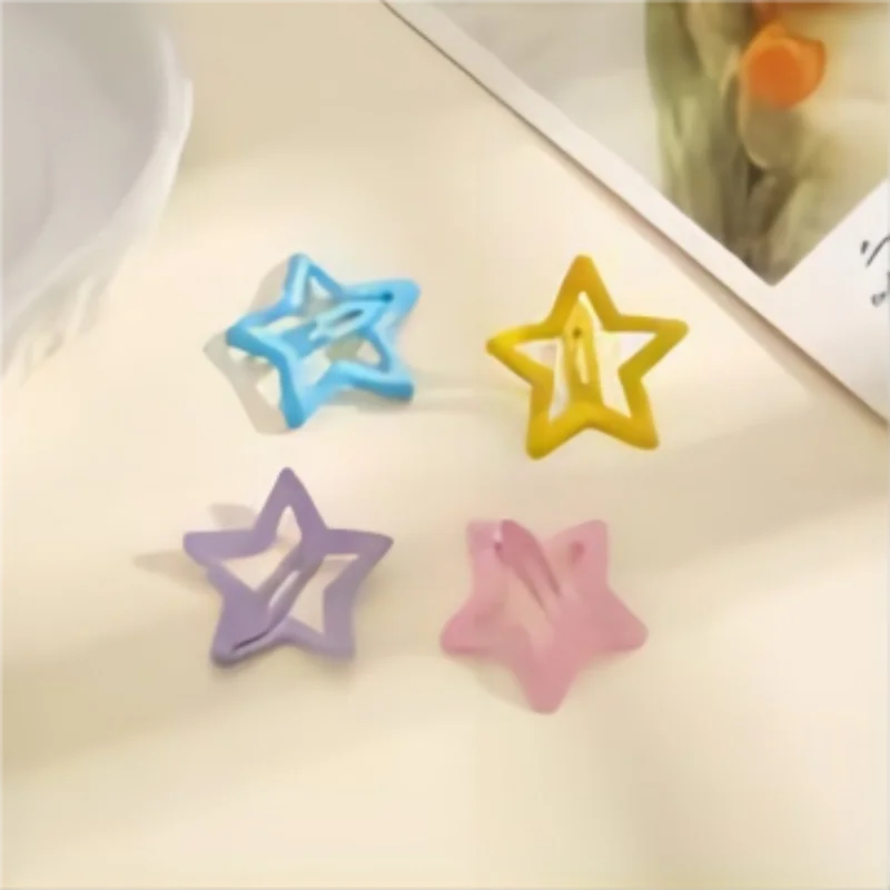 คลิปหนีบผมรูปการ์ตูนรูปดาว12ชิ้นกิ๊บติดผมของเด็กดาวห้าแฉกสำหรับเด็กเด็กเล็กเด็กผู้หญิง