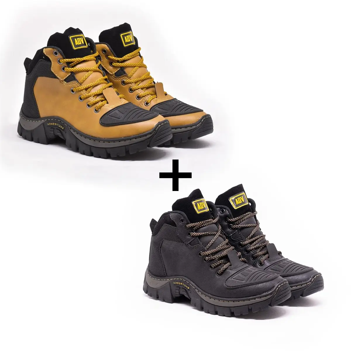 Kit 2 Boot Men's Coturno Adventure Cano Medio