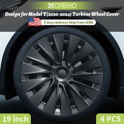 4PCS Design For TESLA Model Y 2020-2024 19 Inch Turbine Wheel Cover Hubcaps Performance Wheel Cap Full Rim Cover Accessories