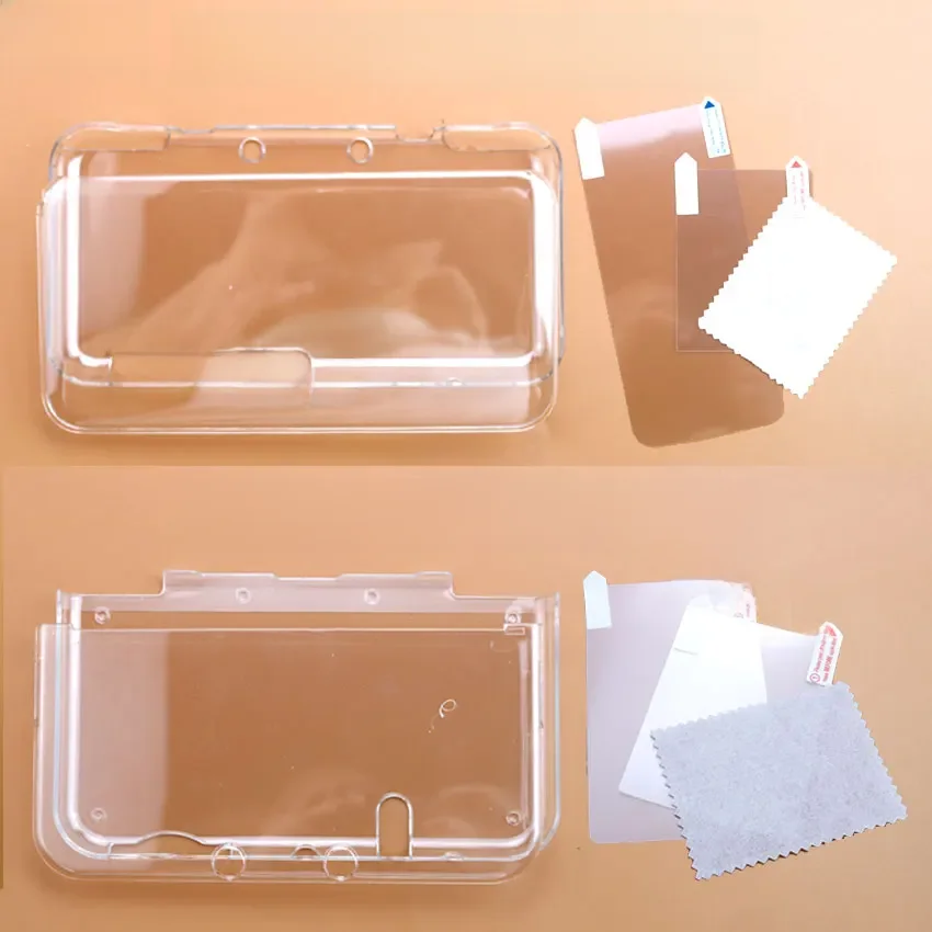 JCD Voor Nieuwe 2DS 3DS XL LL Clear Split Shell Transparante Beschermhoes Case Screen Film LCD Screen Protector - afbeelding 2
