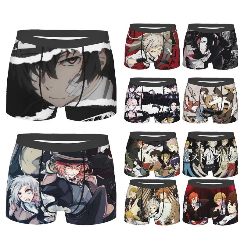 

Akutagawa Bungou Stray Dogs Anime Cartoon Underpants Breathbale Panties Male Underwear Print Shorts Boxer Briefs