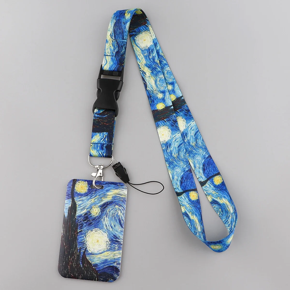 Van Gogh Starry Night Art Smycze na szyję do kluczy Brelok do kluczy Uchwyt na identyfikator Karta kredytowa Zawieś linę Lariat Akcesoria — zdjęcie 2
