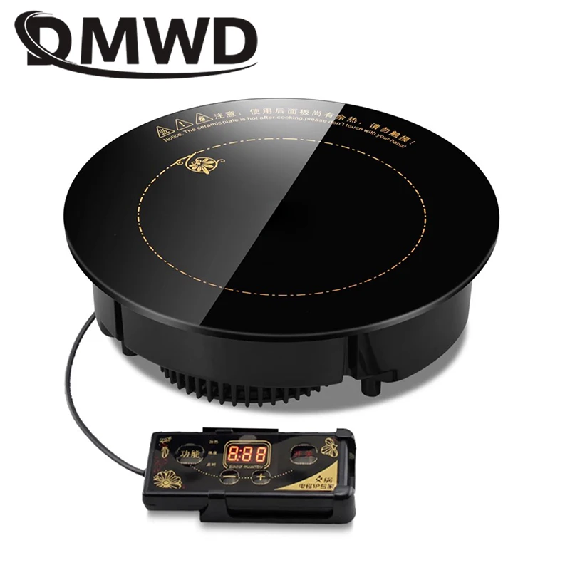 1200 W runder elektrischer magnetischer Induktionsherd, kommerziell eingebetteter Mini-Drahtsteuerungs-Kochfeld, wasserdichter Hot Pot-Herd, Kochfeld-Brenner
