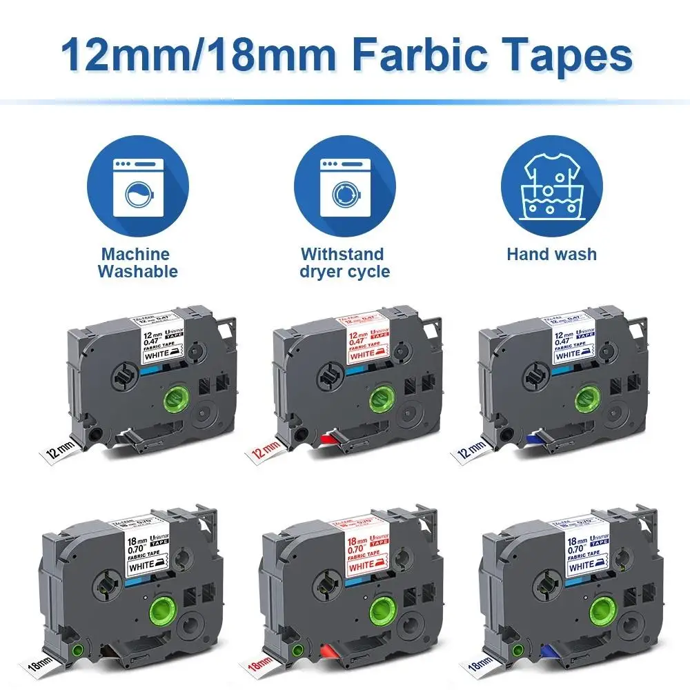 Fabric Iron On Clothes Tape Compatible Brother 12mm/18mm*3m  Tze FA231 FA3 FA3R FA241 For PT710BT PTD210 PTH110 Label Printer