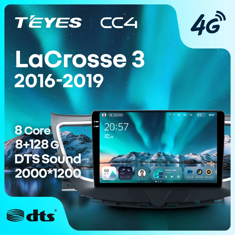 TEYES Тиайс CC4 Штатная магнитола For Бьюик Лакросс 3 поколение For Buick LaCrosse 3 2016 - 2019 автомагнитола 2 DIN DVD GPS CarPlay Android Auto мультимедиа автомобиля головное Android магнитола