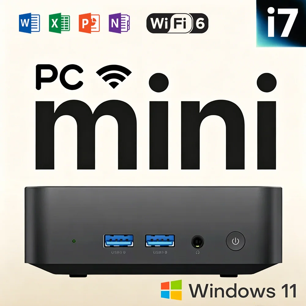 Mini PC Xiaman Intel Core i7 4ta generación 4510U 16GB RAM 256GB 512GB SSD Windows 11 WiFi6 BT5.2 Tipo-C 4K 60Hz Mini Ordenador de Escritorio