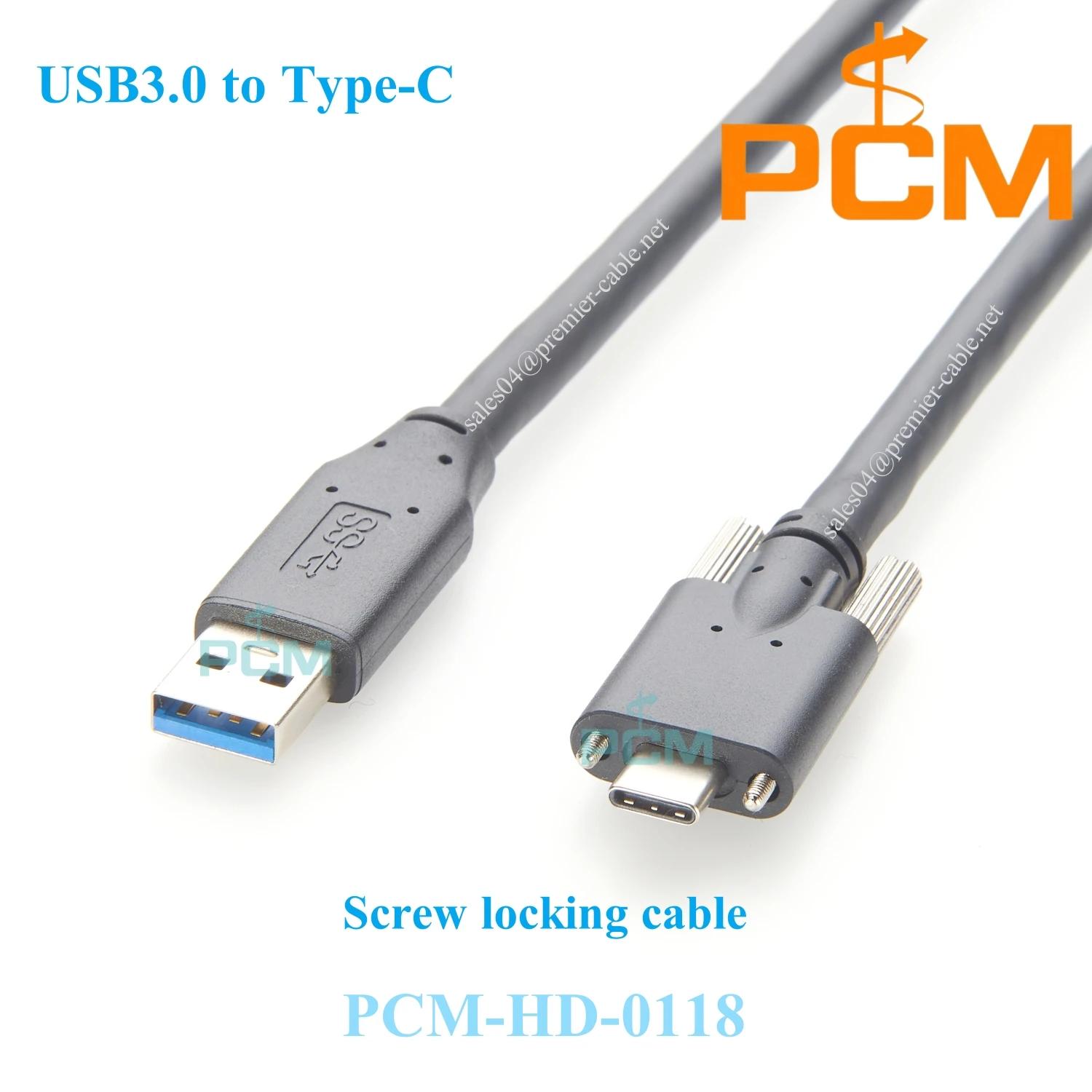 Screw Lock Panel Mount Active USB3.0 to Type-C Cable with Repeater Signal Amplifier for 10M Long Distance High-Speed Transfer